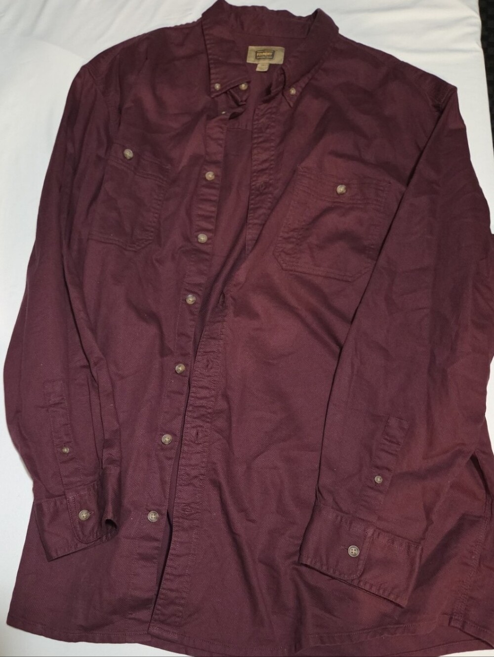 Foundry mens 2XLT red button front dress shirt #19